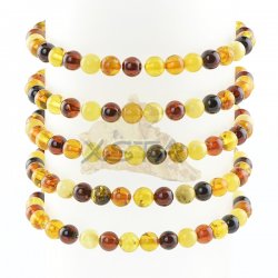 Round beads mix Amber bracelet 